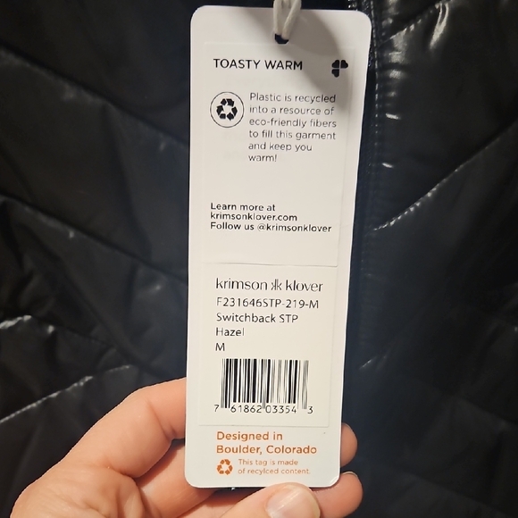 Krimson Klover Black and Brown Patterned Puffer Jacket - Picture 3 of 4